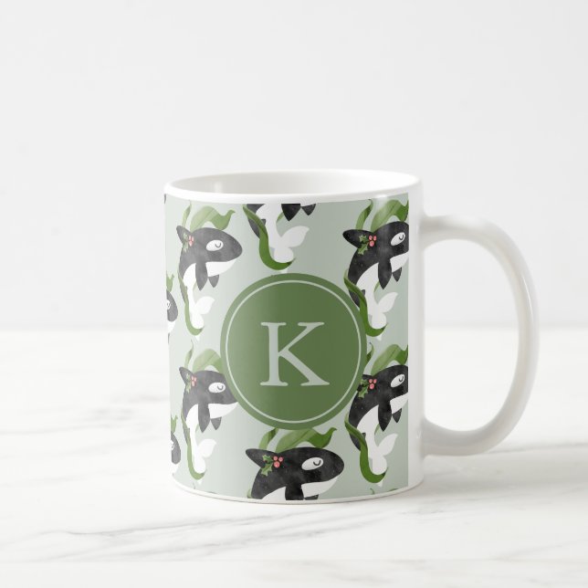 Orca Initial Christmas Mug (Right)
