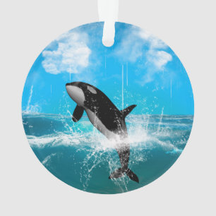Orca jumping ornament