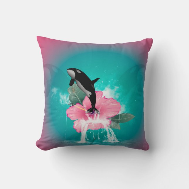 Orca jumping out of a flower cushion (Front)