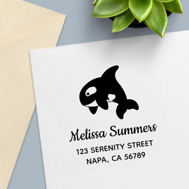 Orca Killer Whale Address Self-inking Stamp (Creator Uploaded)