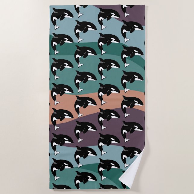 Orca Killer Whale Beach Towel (Front)
