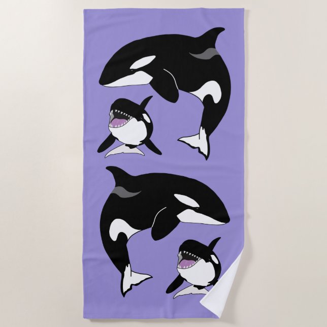 Orca Killer Whale Beach Towel (Front)