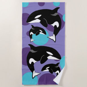 Orca Killer Whale Beach Towel