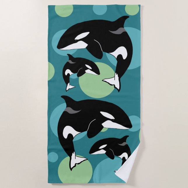 Orca Killer Whale Beach Towel (Front)