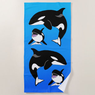 Orca Killer Whale Beach Towel