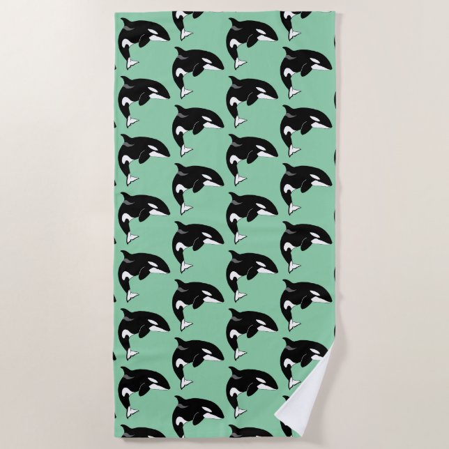 Orca Killer Whale Beach Towel (Front)