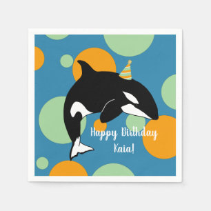 Orca Killer Whale Birthday  Napkin
