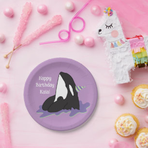 Orca Killer Whale birthday Paper Plate