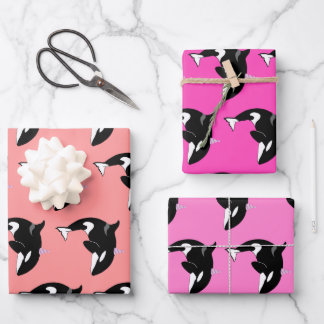Orca Killer Whale Birthday Wrapping Paper Sheet
