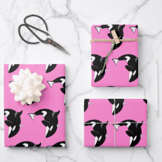 Orca Killer Whale Birthday Wrapping Paper Sheet