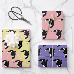 Orca Killer Whale Birthday Wrapping Paper Sheet