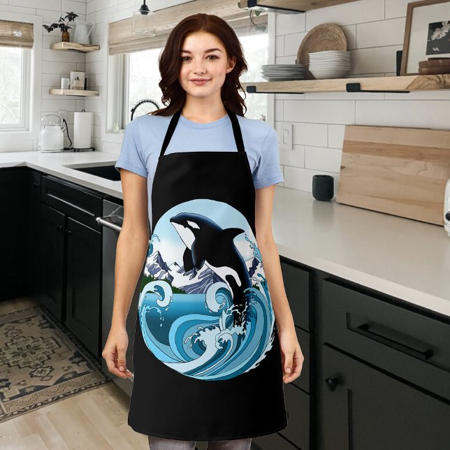 Orca Killer Whale Blue Ocean Apron (Creator Uploaded)
