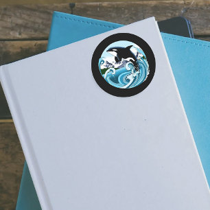 Orca Killer Whale Blue Ocean Classic Round Sticker