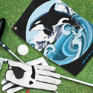 Orca Killer Whale Blue Ocean Golf Towel
