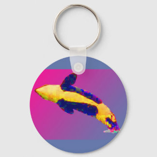 Orca Killer Whale Breaching in Bright Colours Key Ring
