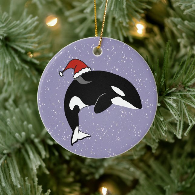 Orca Killer Whale  Ceramic Ornament (Tree)