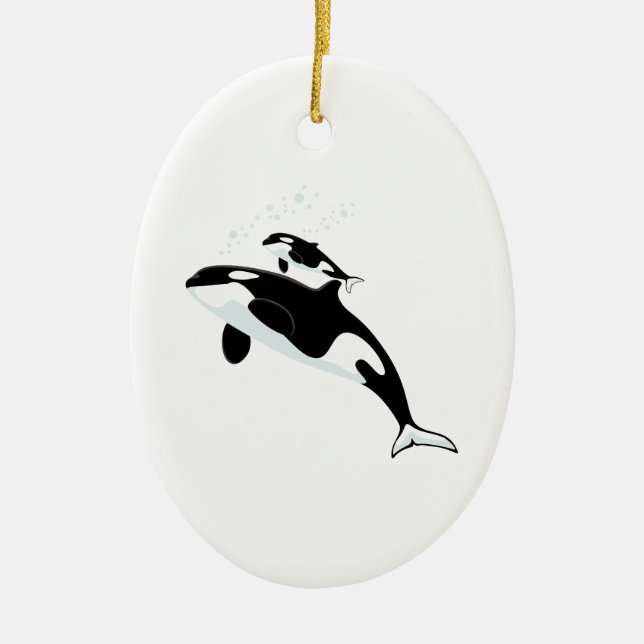 Orca Killer Whale Ceramic Ornament (Front)