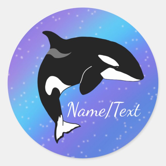 Orca Killer Whale  Classic Round Sticker (Front)