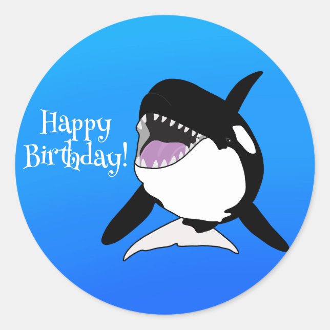 Orca Killer Whale Classic Round Sticker (Front)