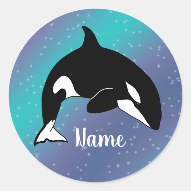 Orca Killer Whale Classic Round Sticker (Front)
