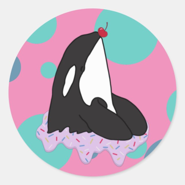 Orca Killer Whale Classic Round Sticker (Front)