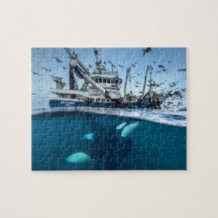 Orca Killer Whale Commercial Fishing Boat Ocean Jigsaw Puzzle