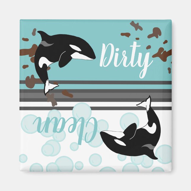 Orca Killer Whale Dirty/Clean  Magnet (Front)