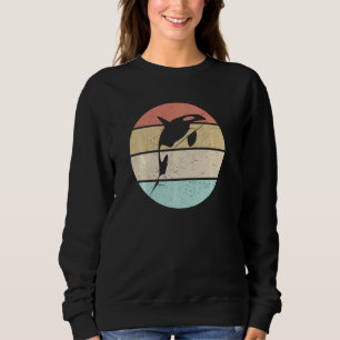 Orca Killer Whale Dolphin Retro Vintage Sunset Orc Sweatshirt