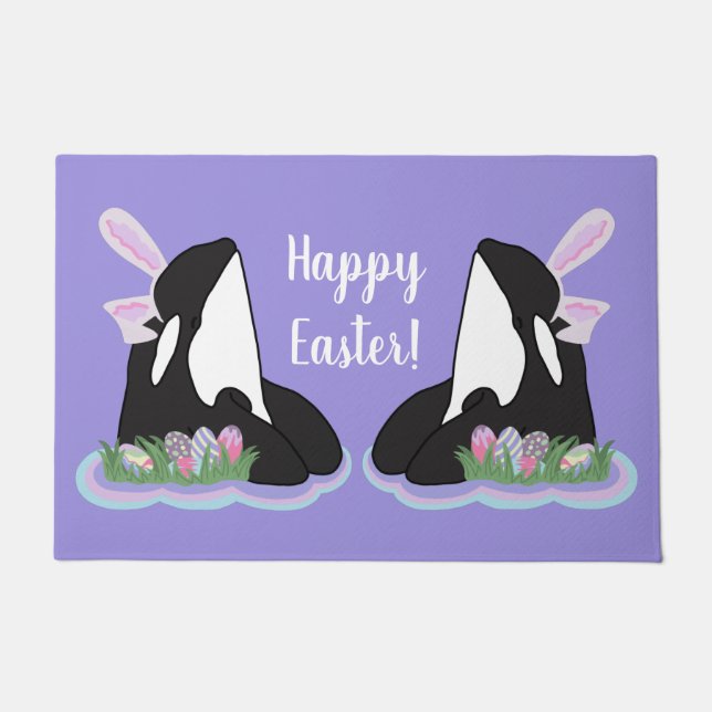 Orca Killer Whale Easter Doormat (Front)