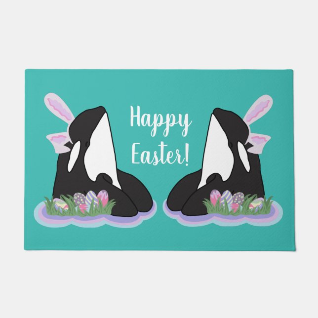 Orca Killer Whale Easter Doormat (Front)