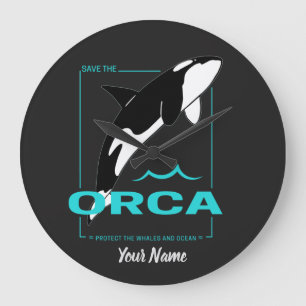 Orca Killer Whale for a girl who just loves Orcas Large Clock