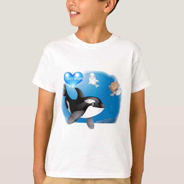 Orca (Killer Whale) I heart designs T-Shirt (Front)