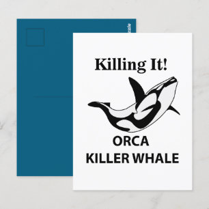 Orca Killer Whale Killing It Funny Postcard