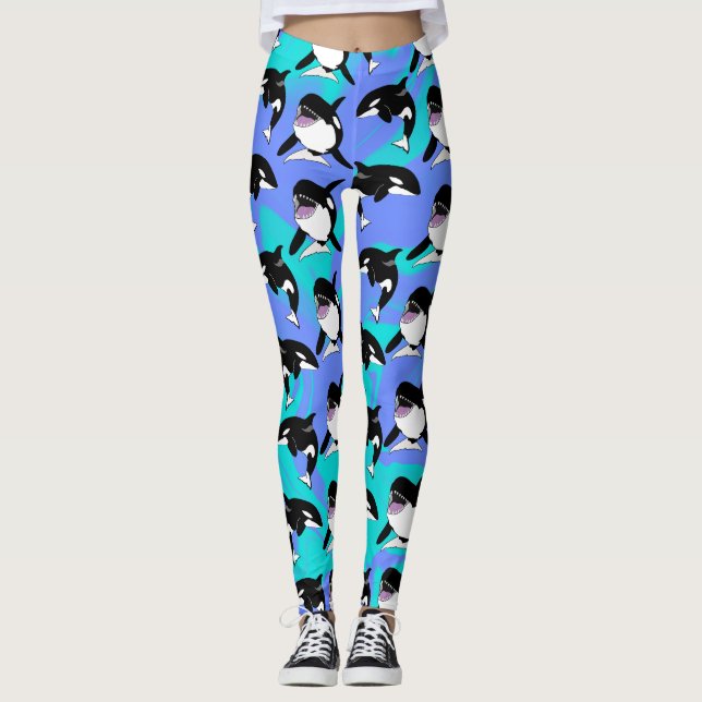 Orca Killer Whale  Leggings (Front)