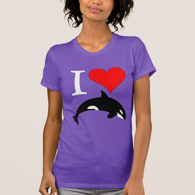 Orca Killer Whale Love Heart T-Shirt (Front)