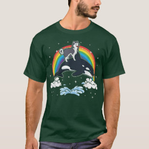 Orca Killer Whale Marine Mammal Siberian Husky Dog T-Shirt