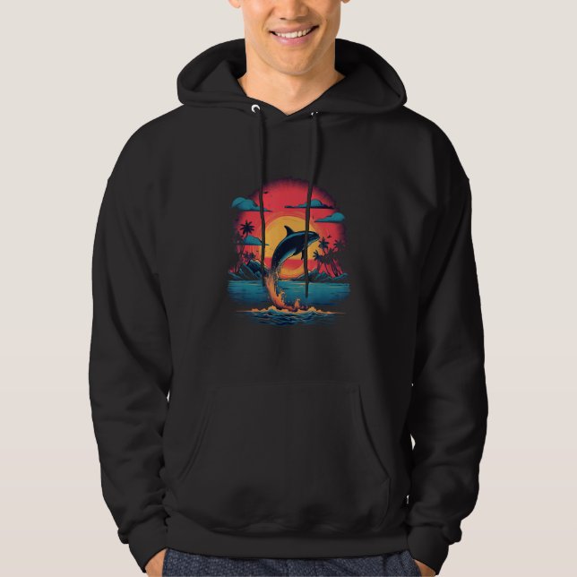 Orca Killer Whale  Men Women Boys Girls Orca Graph Hoodie (Front)