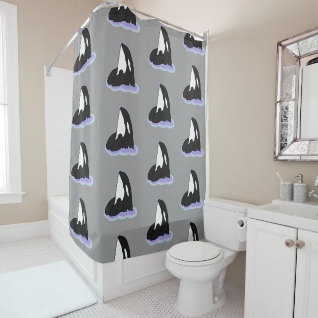 Orca Killer Whale  Shower Curtain (In Situ)