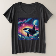 Orca Killer Whale Starry Night Colourful Ocean Art