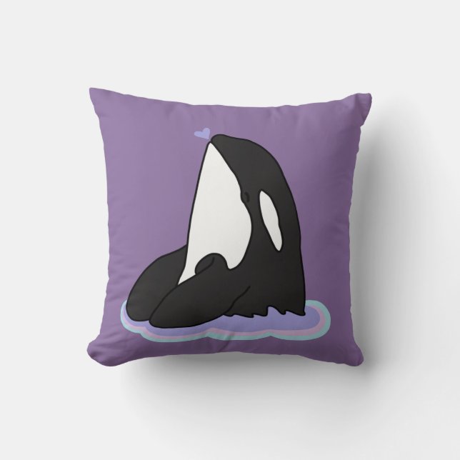 Orca Killer Whale Throw Pillow (Front)