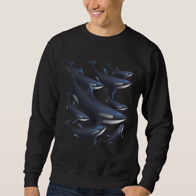 Orca Killer Whale Toothed Whale Marine Mammal Dolp Sweatshirt (Front)