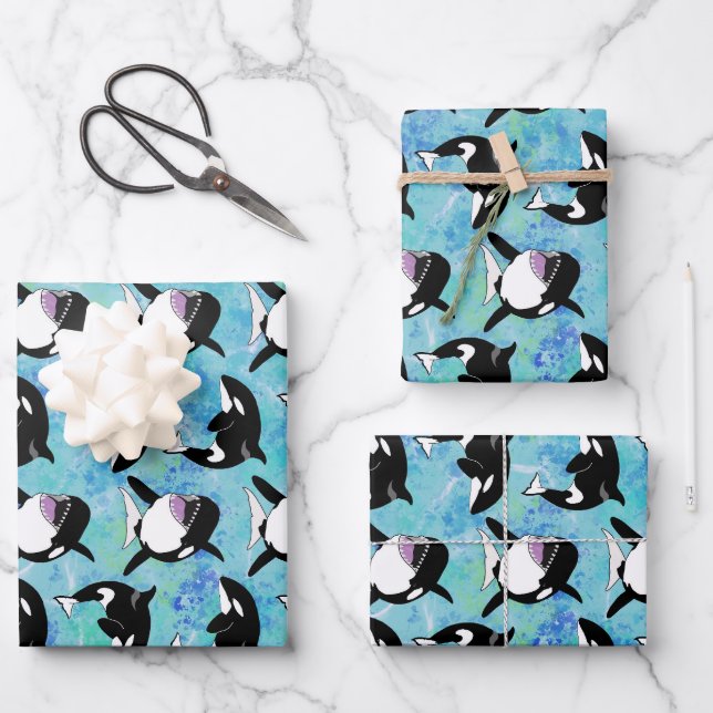 Orca Killer Whale  Wrapping Paper Sheet (Front)