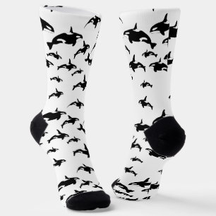 Orca Killers Whales Pattern Ocean Print Socks