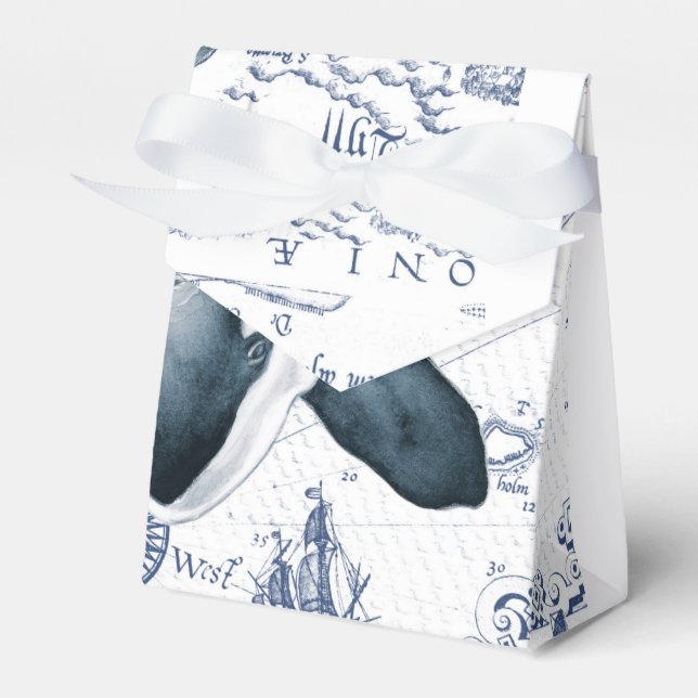 Orca Map Blue Favour Box (Front Side)