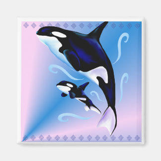 Orca Mum and Baby Magnet
