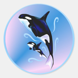 Orca Mum and Baby Sticker