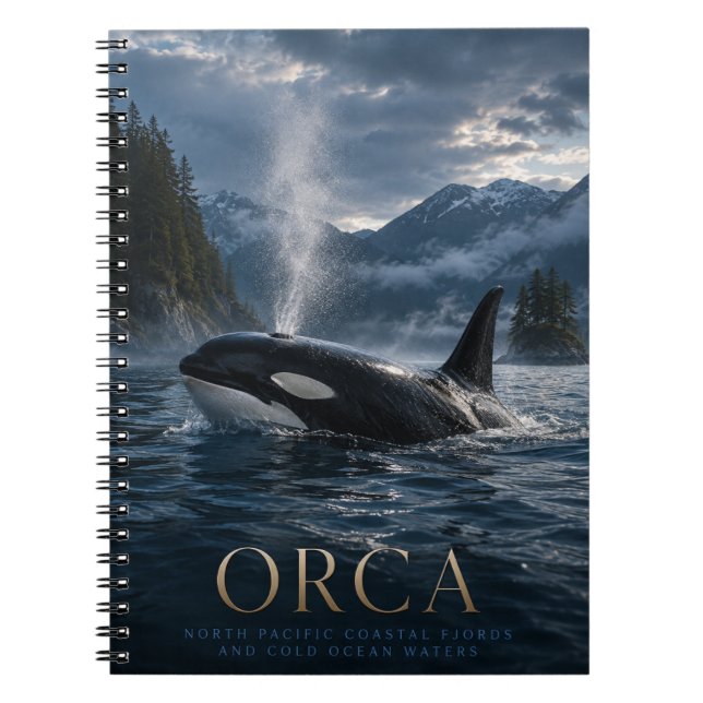 Orca North Pacific Fjord ANIMALS Notebook (Front)