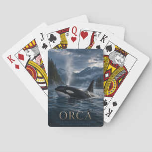 Orca North Pacific Fjord ANIMALS Poker Playing Cards