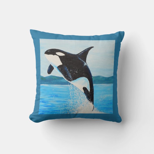 Orca Painting Cushion (Front)