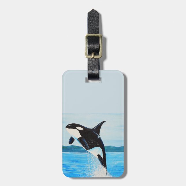Orca Painting Luggage Tag (Front Vertical)